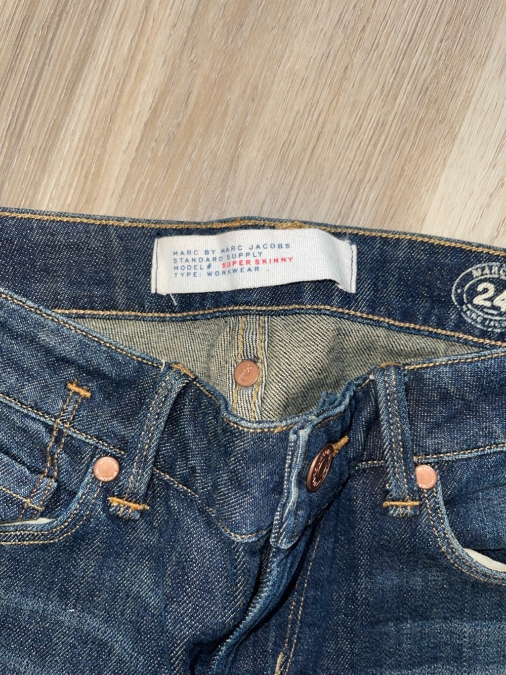 Marc by Marc Jacobs Straight-Leg Jeans in Dark Blue Wash - Picture 3 of 6